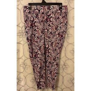 Lands' End Womens Starfish Mid-rise Leggings In‎ More Deep Sea Navy Paisley M/P